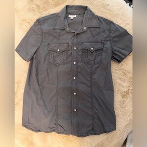 True Religion Charcoal Button Down Shirt